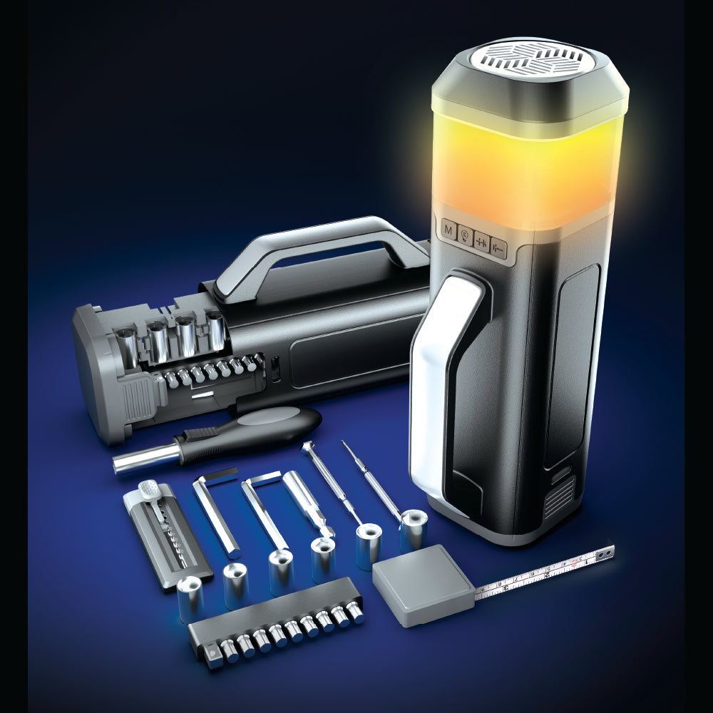 LED Adventure Speaker with 12pc Toolkit